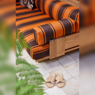 Teak Gartensofa - Outdoor Sofa - HK - RotOrange -