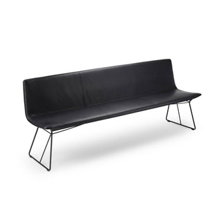 Amelie Bank - Bank - FreiFrau - Leder Ebony / Stoff dunkel - 140cm
