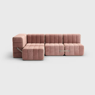 Curt Sofa - Sofa - Ambivalenz - 9er Set Ecke - Rose (Samt Barcelona)