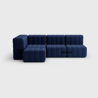 Curt Sofa - Sofa - Ambivalenz - 9er Set Ecke - Dunkelblau (Jet)
