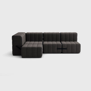 Curt Sofa - Sofa - Ambivalenz - 9er Set Ecke - Grau / Braun (Jet)