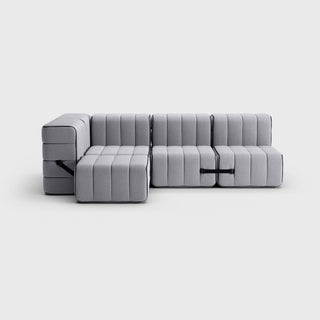 Curt Sofa - Sofa - Ambivalenz - 9er Set Ecke - Grau (Jet)