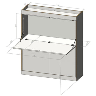 Flai Sekretär - Sekretaer - Müller Small Living - Anthrazit - Groß