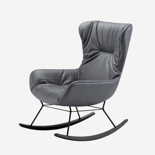 Leya Wingback Schaukestuhl - Loungesessel - FreiFrau - Leder schwarz -