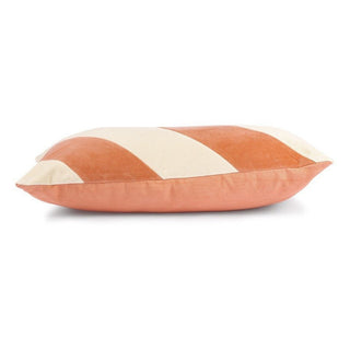 Velvet Striped Kissen - kissen - HK - Orange / White -