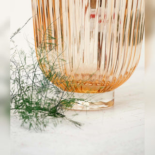 Ribbed Peach Glasvase - Küche - HK - Glas Vase -