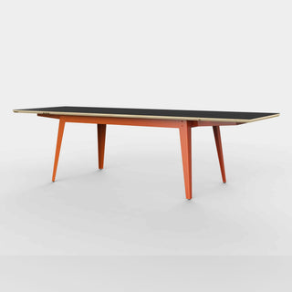 6Grad Ausziehtisch - Auszugstisch - Jan Cray - Linoleum Anthrazit - Rotorange
