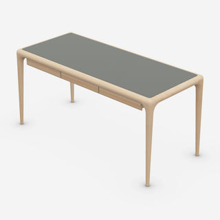 Latus Schreibtisch Leder - Schreibtisch - Artisan - L140cm - Esche weißpigmentiert A04