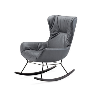Leya Wingback Schaukestuhl - Loungesessel - FreiFrau - Leder grau -