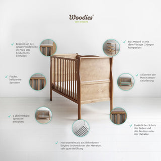 Noble Cot Gitterbett - Gitterbett - Woodies - Vintage - ohne Matratze