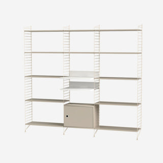 Wohnzimmer Regal Q - Regal - String Furniture - Weiss - Beige
