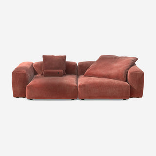 Vetsak Sofa Set 02 - Sofa - Vetsak - L - Cord Velour - Brick - mit Kissen