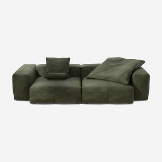 Vetsak Sofa Set 02 - Sofa - Vetsak - L - Leather - Olive - mit Kissen