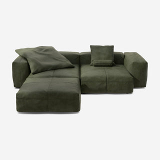 Vetsak Sofa Set 03 - Sofa - Vetsak - Leather - Olive - mit Kissen