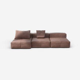 Vetsak Sofa Set 04 - Sofa - Vetsak - Leather - Stone - mit Kissen