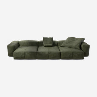 Vetsak Sofa Set 05 - Sofa - Vetsak - Leather - Olive - mit Kissen